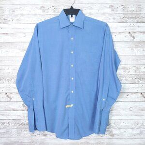 Brooks Brothers Mens Dress Shirt 14 1/2-32 Traditional Fit French Cuffs Blue 931